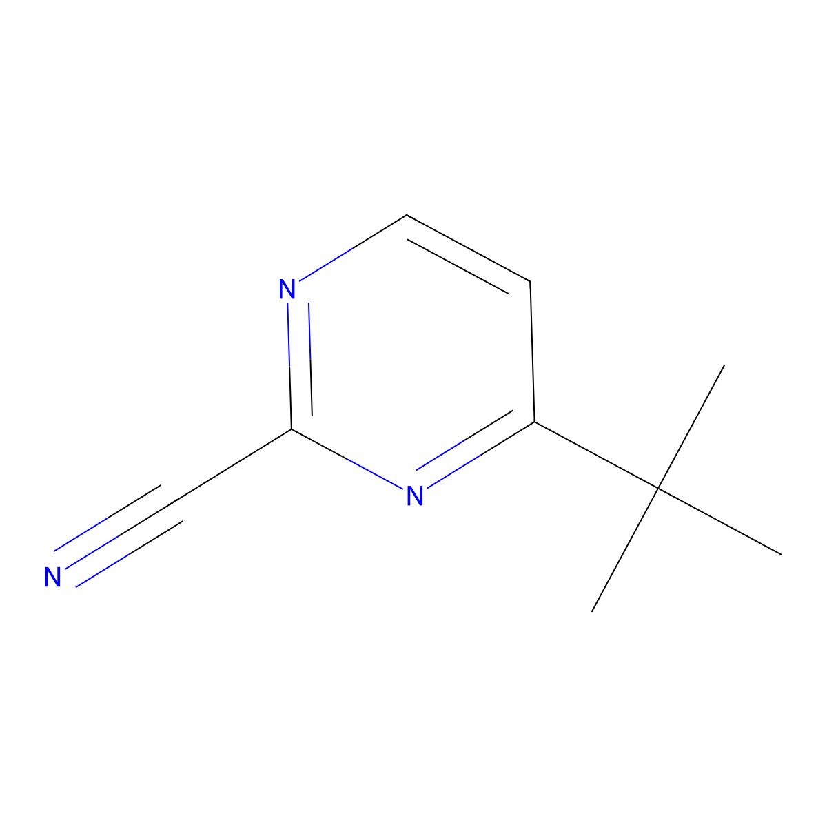 4-(Tert-butyl)pyrimidine-2-carbonitrile molecular structure, CAS 1426088-89-2