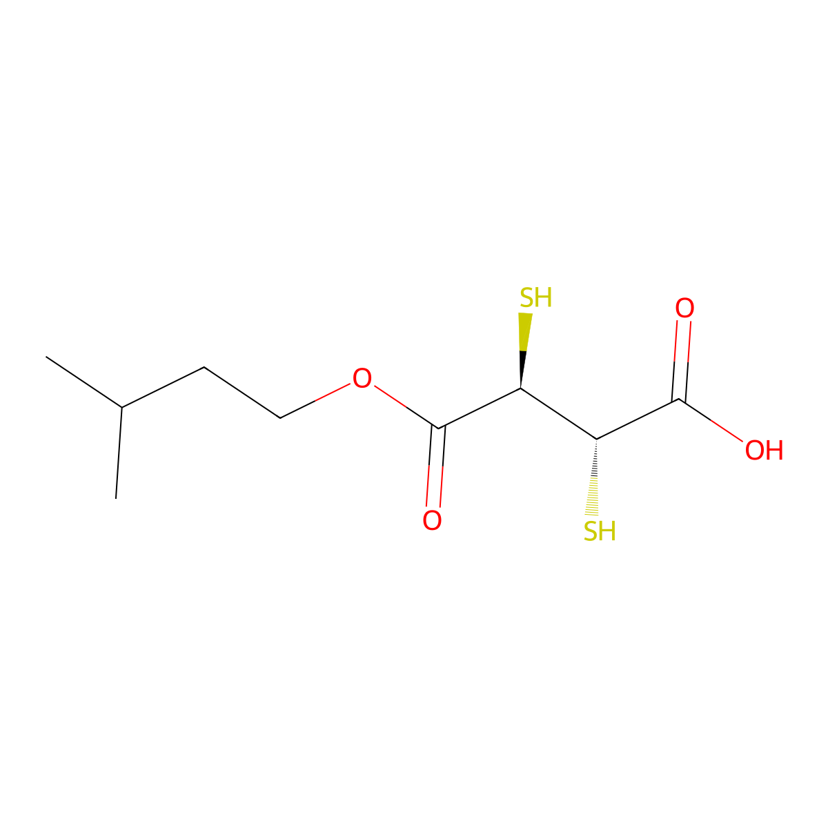 Monoisoamyl-2,3-dimercaptosuccinate molecular structure, CAS 142609-62-9
