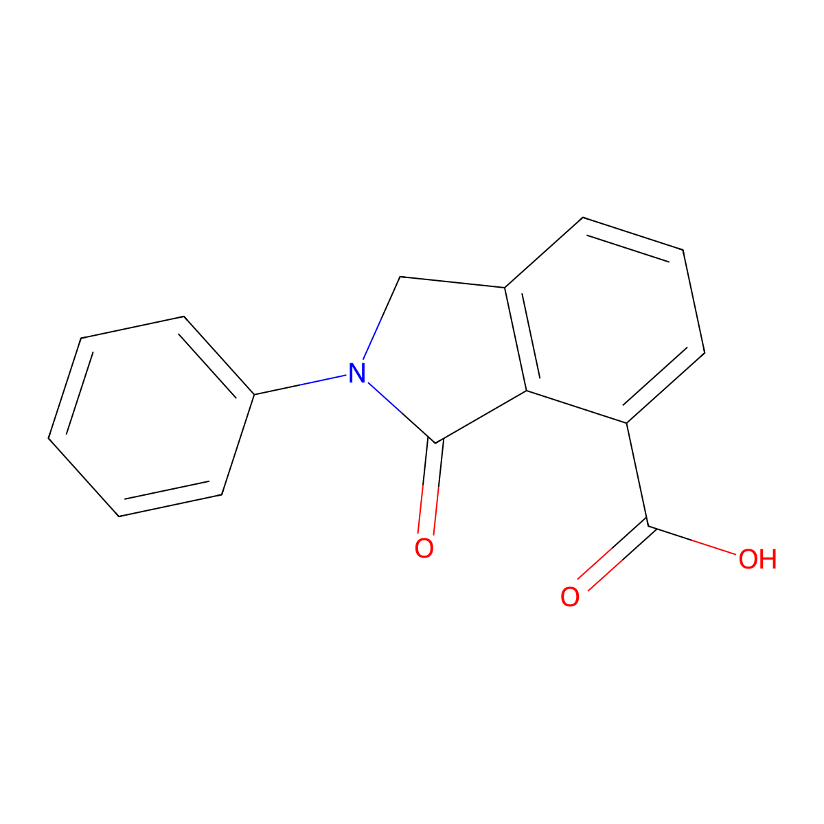 3-oxo-2-phenyl-2,3-dihydro-1H-isoindole-4-carboxylic acid molecular structure, CAS 14261-92-8