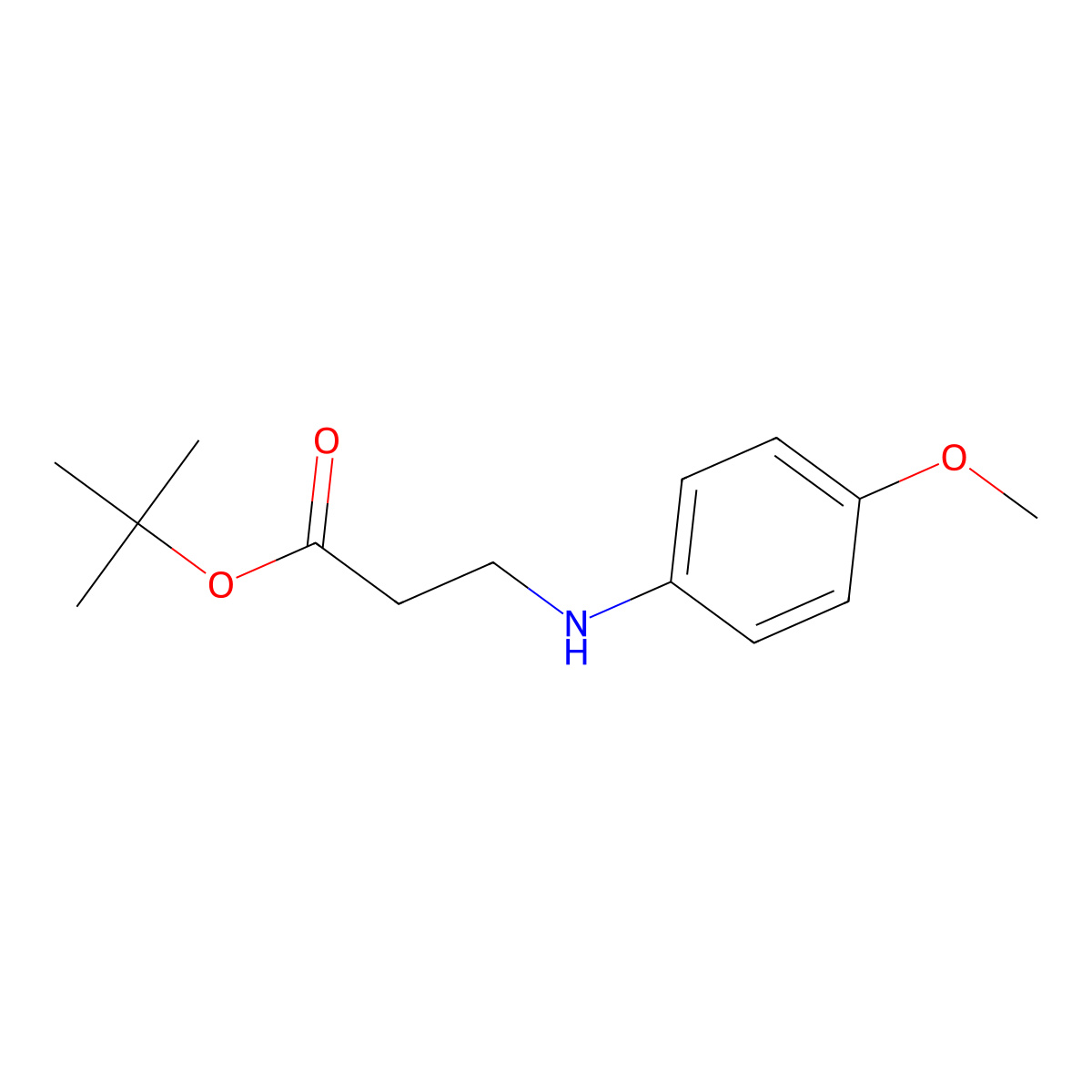 Tert-butyl 3-[(4-methoxyphenyl)amino]propanoate molecular structure, CAS 142613-12-5