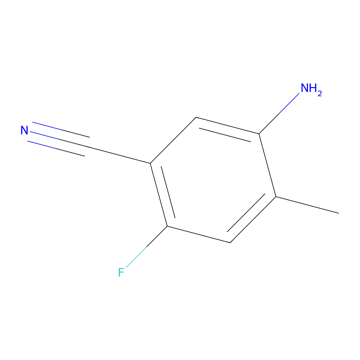 5-Amino-2-fluoro-4-methylbenzonitrile molecular structure, CAS 1426136-04-0