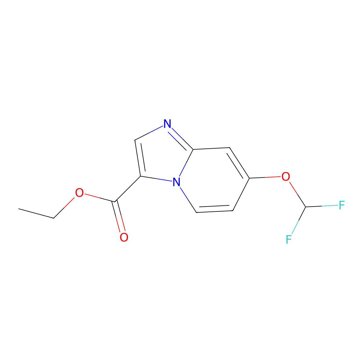 Ethyl 7-(difluoromethoxy)imidazo[1,2-a]pyridine-3-carboxylate molecular structure, CAS 1426136-23-3