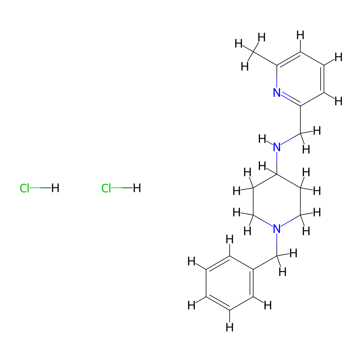 1-Benzyl-N-[(6-methylpyridin-2-yl)methyl]piperidin-4-amine dihydrochloride molecular structure, CAS 1426142-75-7