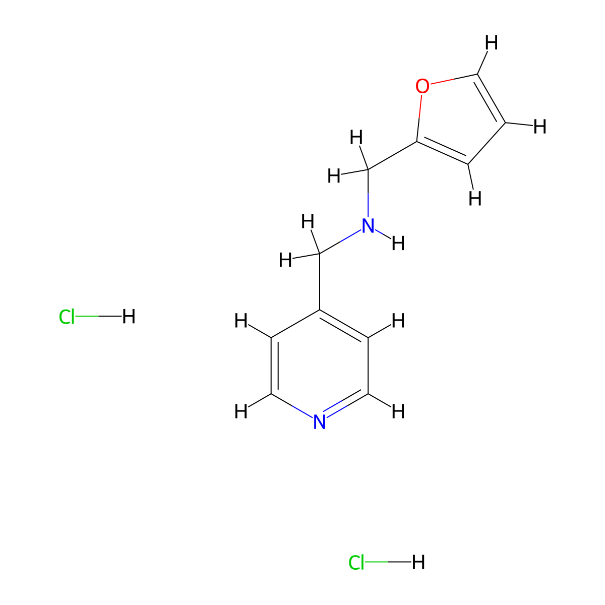 (Furan-2-ylmethyl)(pyridin-4-ylmethyl)amine dihydrochloride molecular structure, CAS 1426142-76-8