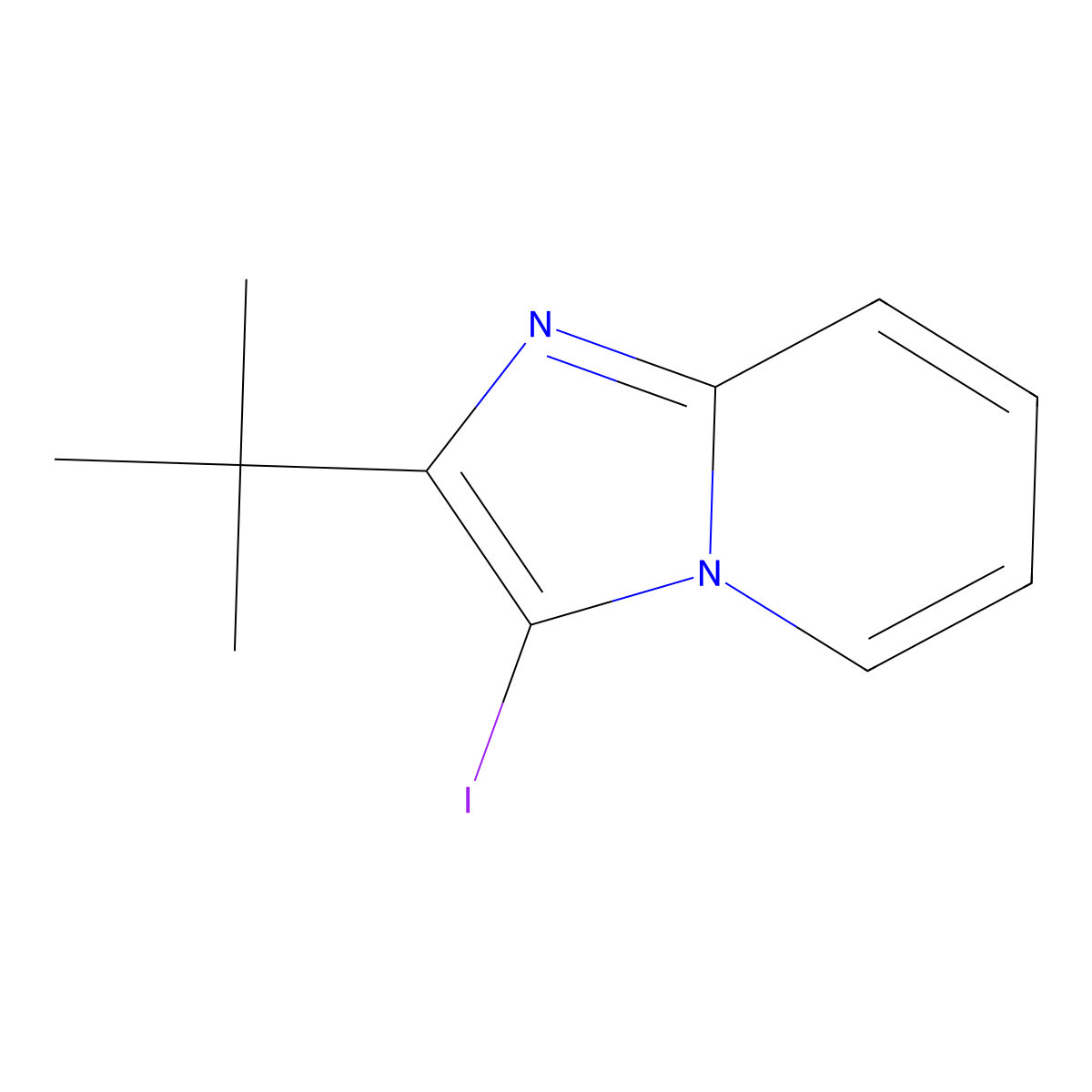 2-tert-Butyl-3-iodoimidazo[1,2-a]pyridine molecular structure, CAS 1426142-81-5