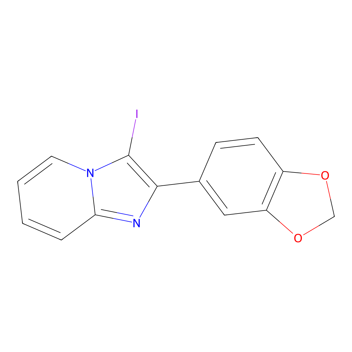 2-(2H-1,3-Benzodioxol-5-yl)-3-iodoimidazo[1,2-a]pyridine molecular structure, CAS 1426142-83-7