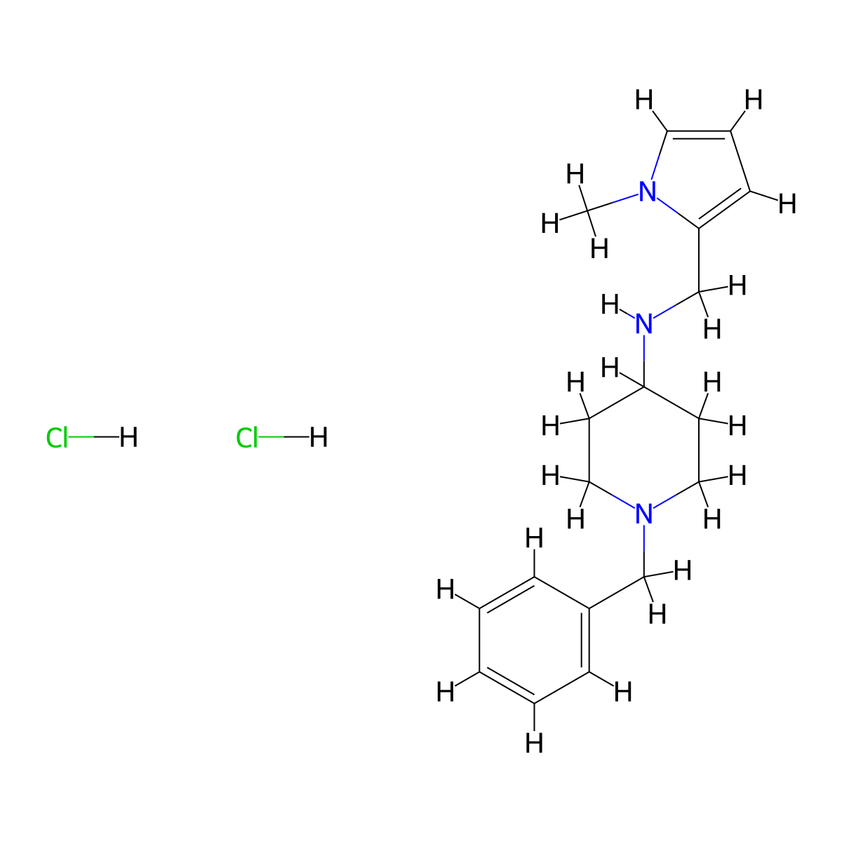 1-Benzyl-N-[(1-methyl-1H-pyrrol-2-yl)methyl]piperidin-4-amine dihydrochloride molecular structure, CAS 1426142-85-9