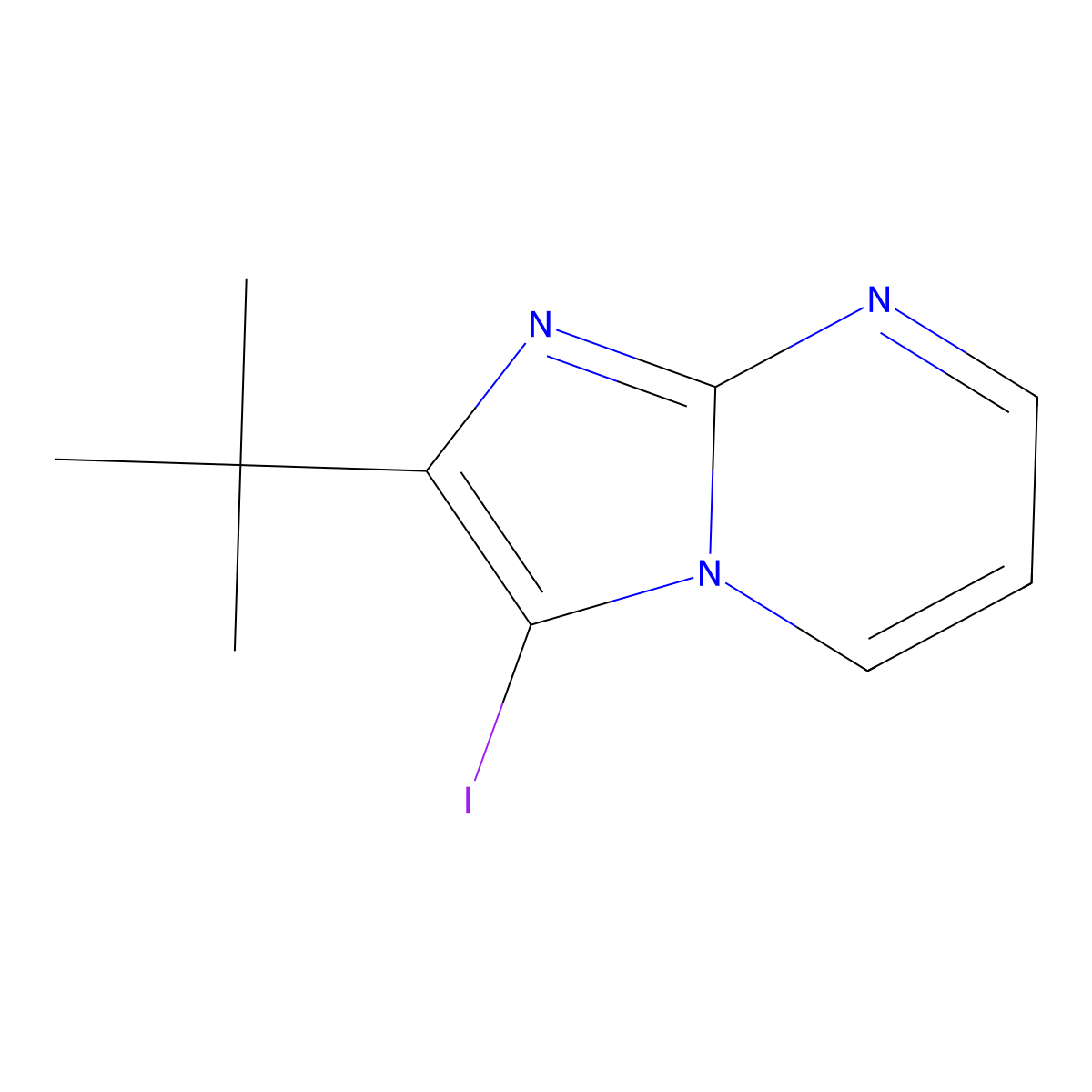2-tert-Butyl-3-iodoimidazo[1,2-a]pyrimidine molecular structure, CAS 1426142-88-2
