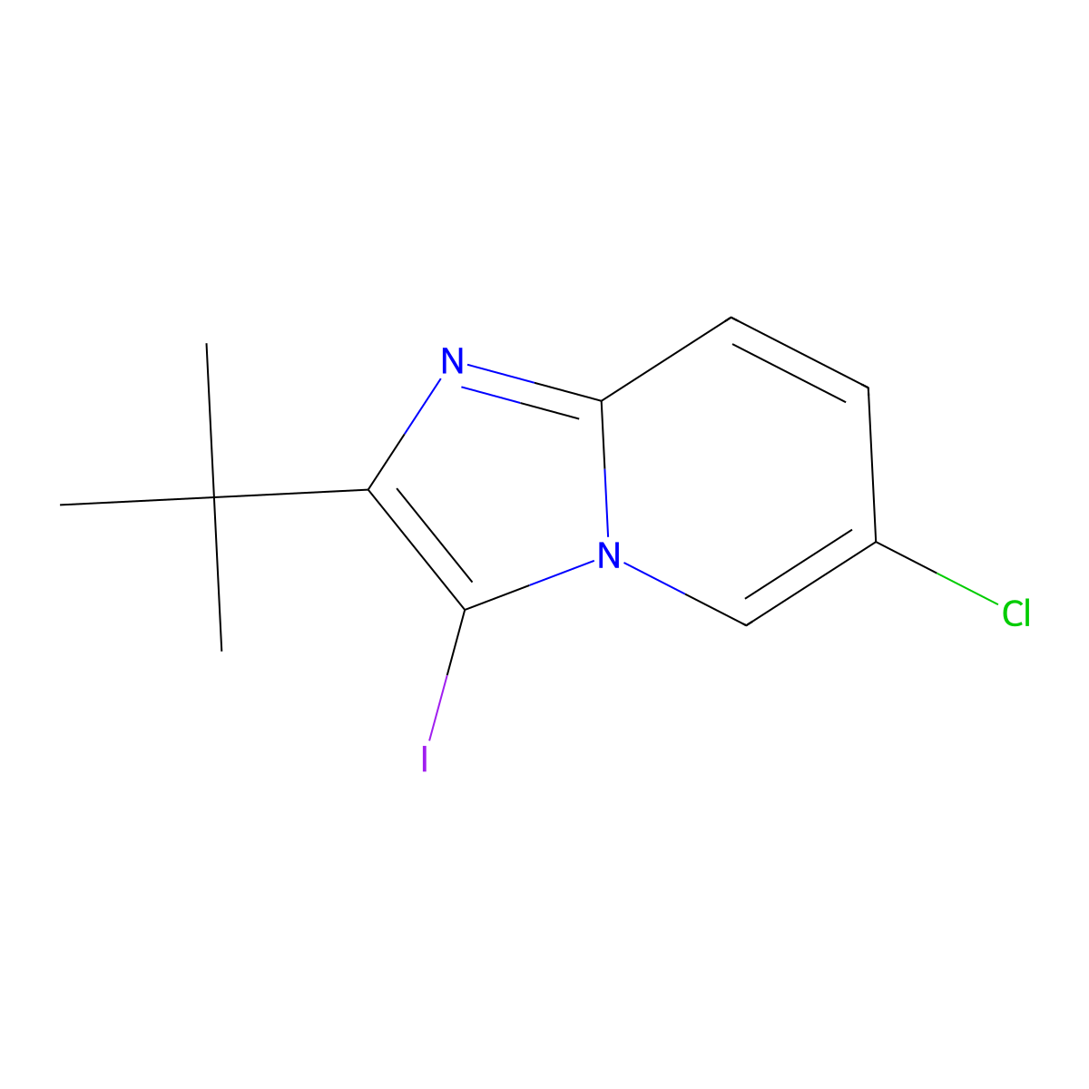 2-tert-Butyl-6-chloro-3-iodoimidazo[1,2-a]pyridine molecular structure, CAS 1426142-96-2