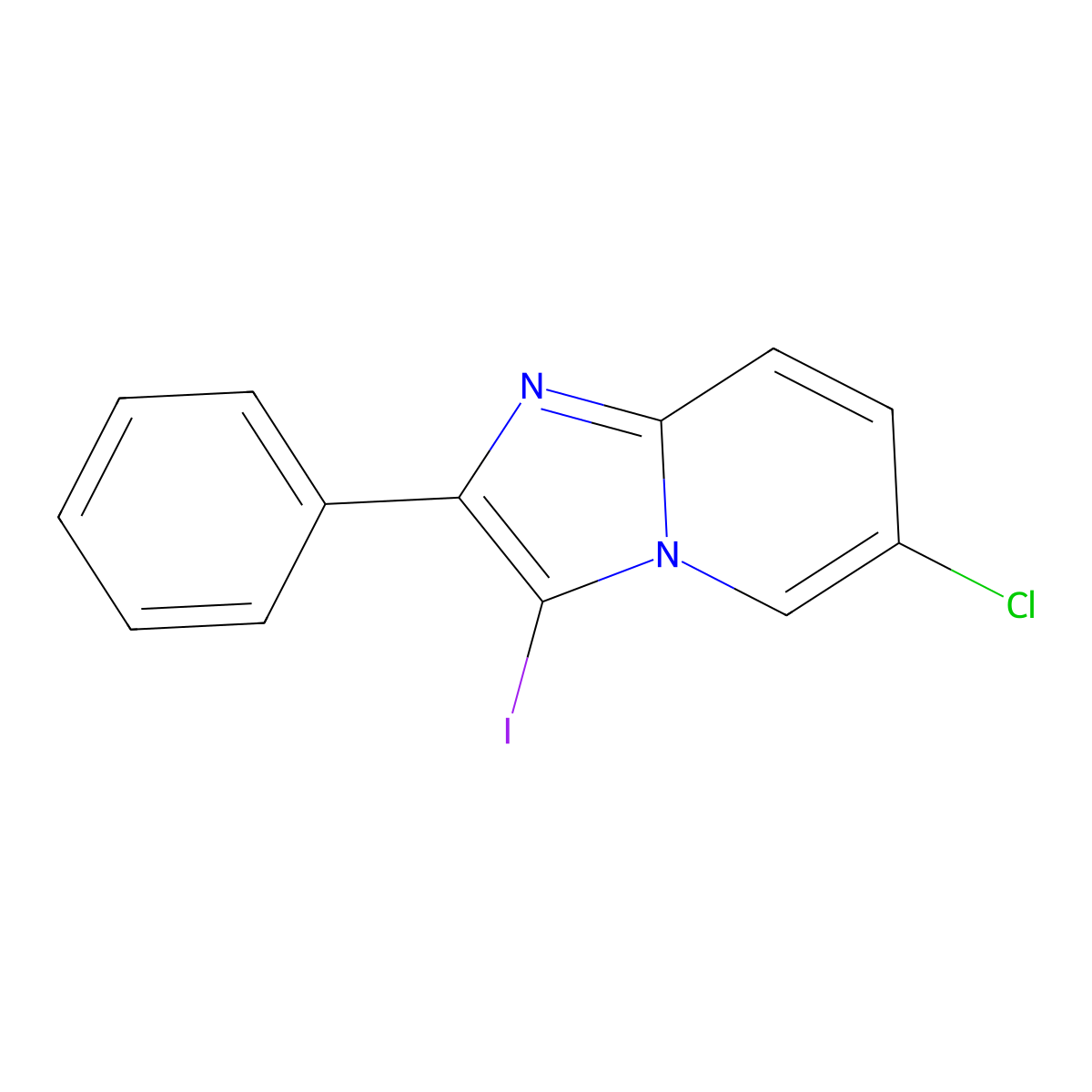 6-Chloro-3-iodo-2-phenylimidazo[1,2-a]pyridine molecular structure, CAS 1426142-97-3