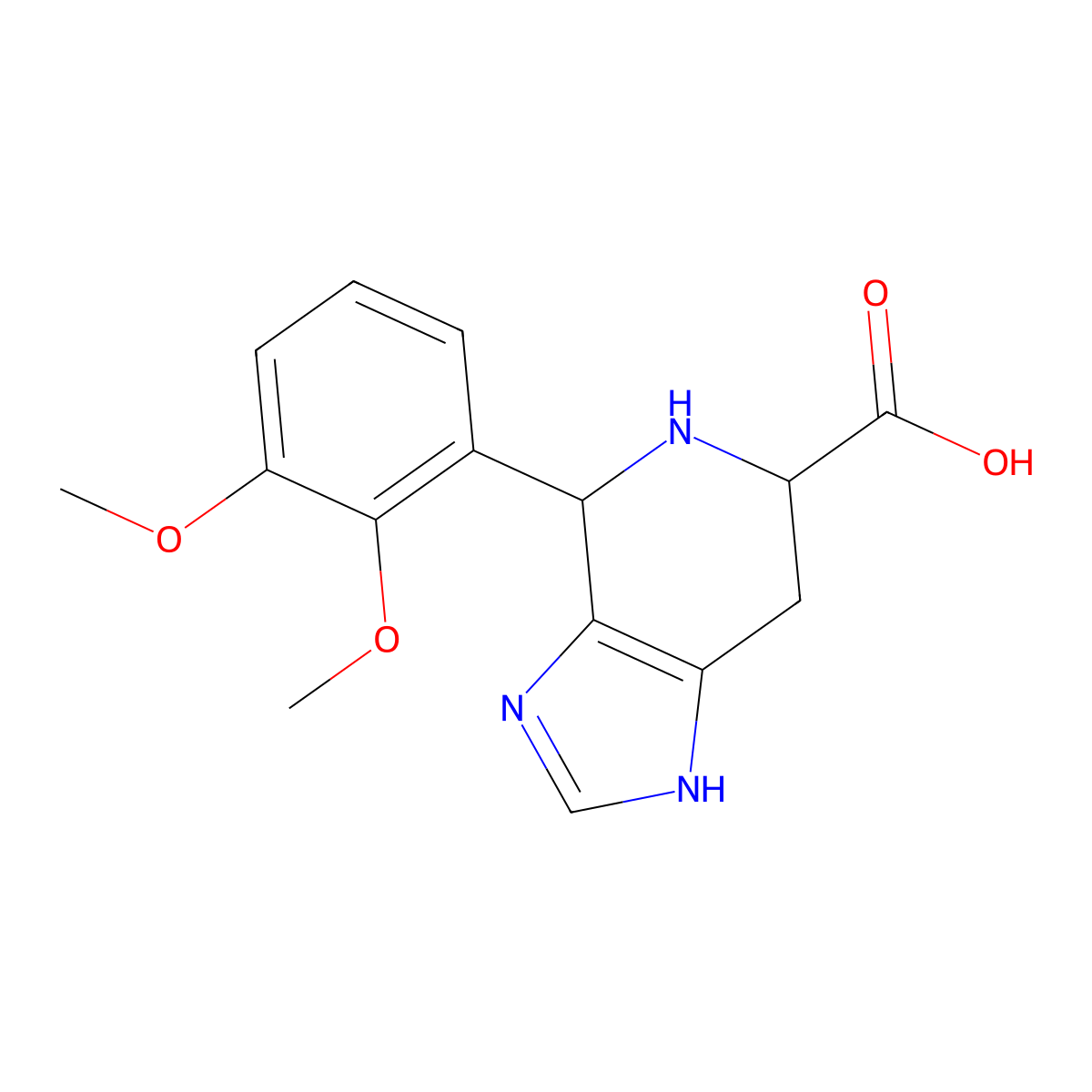 (6S)-4-(2,3-Dimethoxyphenyl)-3H,4H,5H,6H,7H-imidazo[4,5-c]pyridine-6-carboxylic acid molecular structure, CAS 1426147-43-4