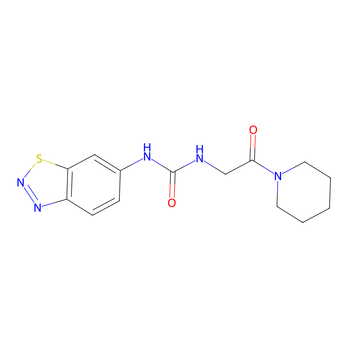 N-1,2,3-Benzothiadiazol-6-yl-N'-[2-oxo-2-(1-piperidinyl)ethyl]urea molecular structure, CAS 1426152-53-5