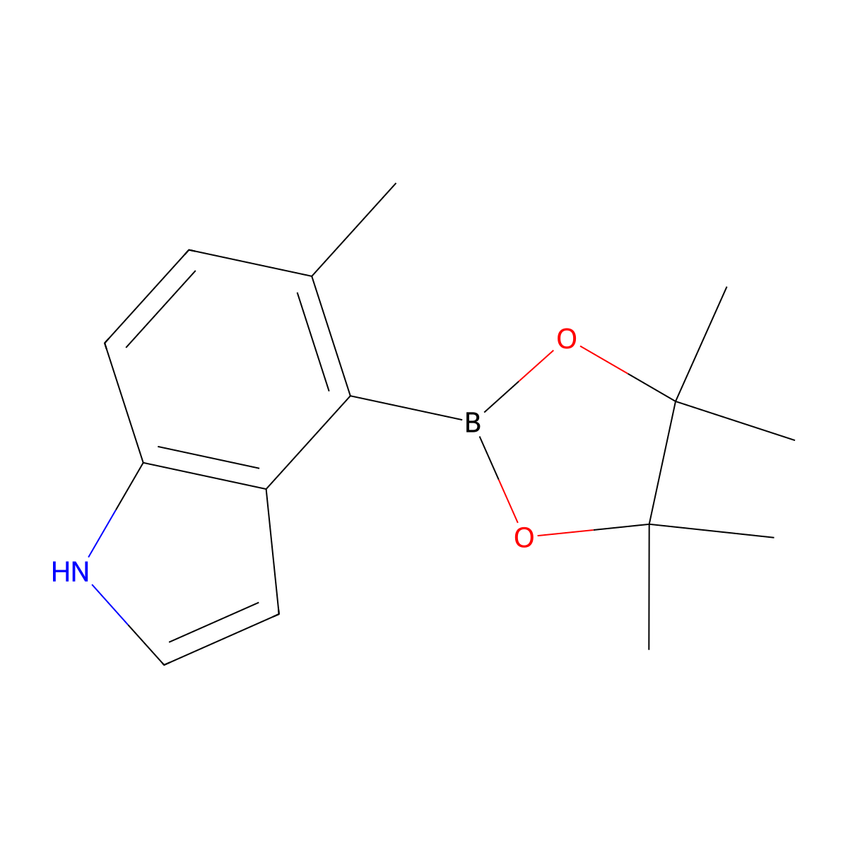 5-Methyl-4-(tetramethyl-1,3,2-dioxaborolan-2-yl)-1H-indole molecular structure, CAS 1426154-41-7