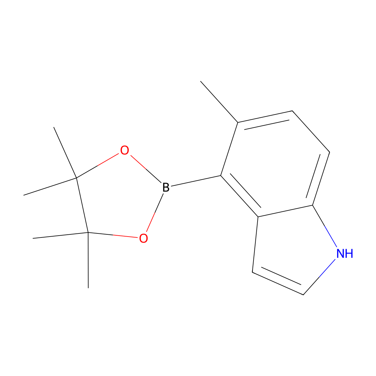 5-Methyl-4-(tetramethyl-1,3,2-dioxaborolan-2-yl)-1H-indole molecular structure, CAS 1426154-41-7