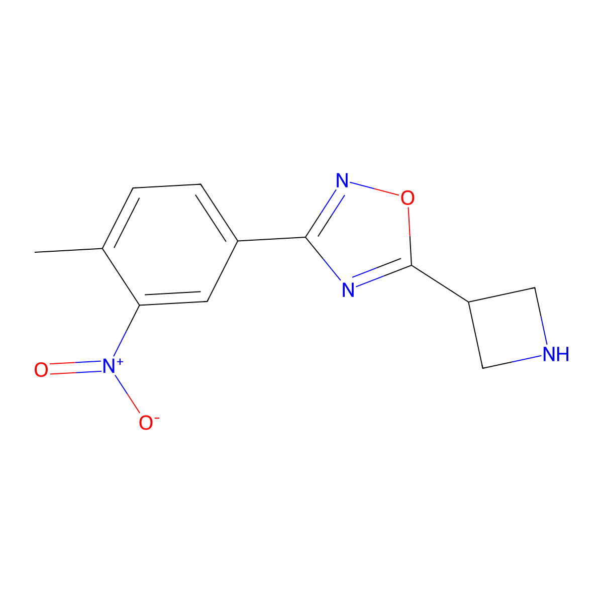 5-(Azetidin-3-yl)-3-(4-methyl-3-nitrophenyl)-1,2,4-oxadiazole molecular structure, CAS 1426208-30-1