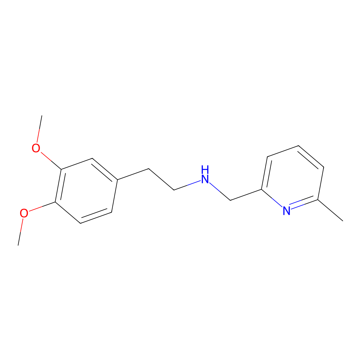 2-Pyridinemethanamine, N-[2-(3,4-dimethoxyphenyl)ethyl]-6-methyl- molecular structure, CAS 1426208-45-8
