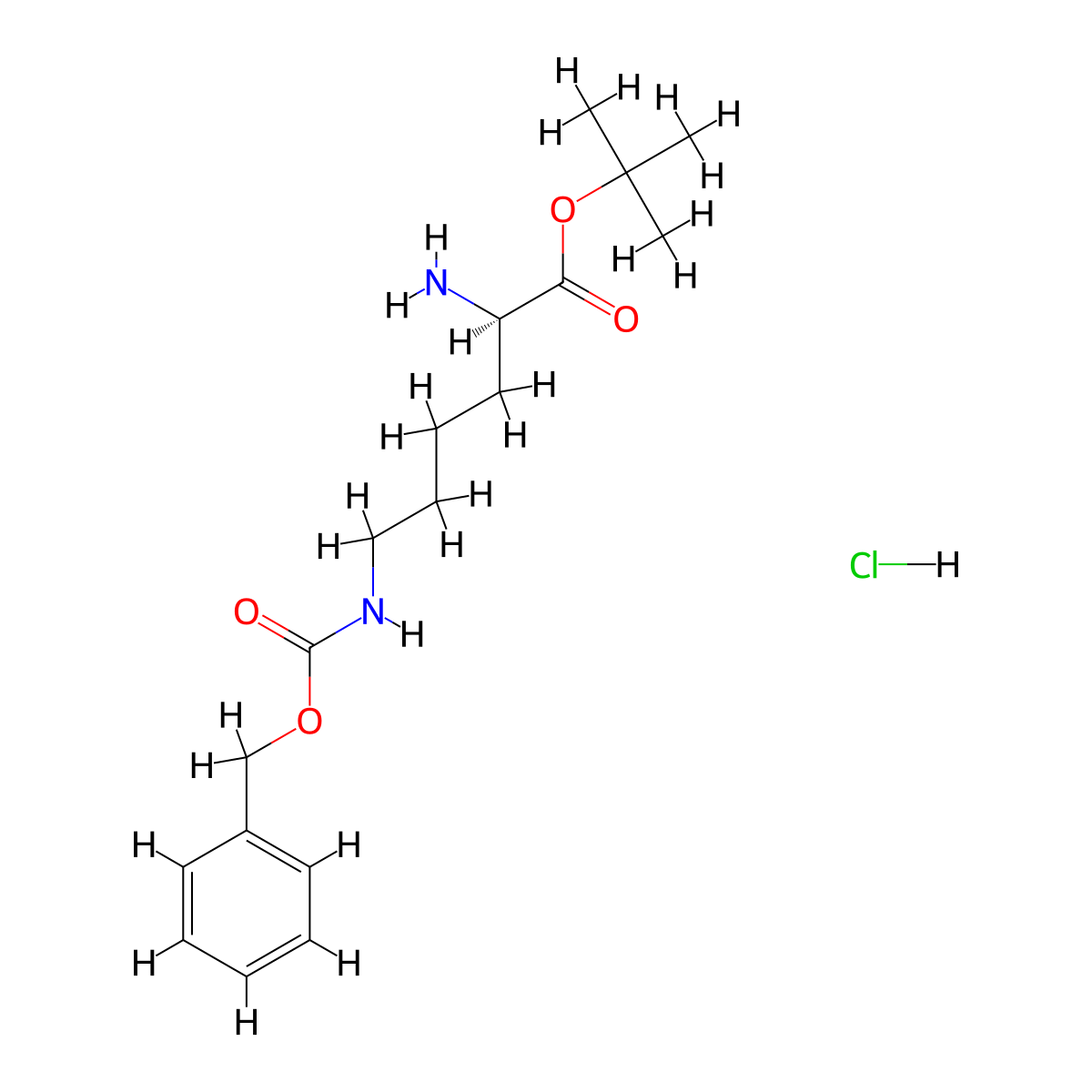(R)-tert-Butyl 2-amino-6-(((benzyloxy)carbonyl)amino)hexanoate hydrochloride molecular structure, CAS 1426213-63-9