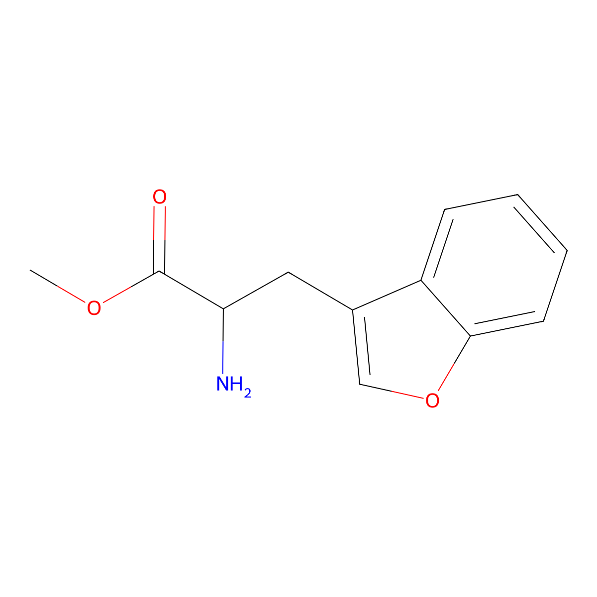 Methyl 2-amino-3-(1-benzofuran-3-yl)propanoate molecular structure, CAS 1426239-71-5