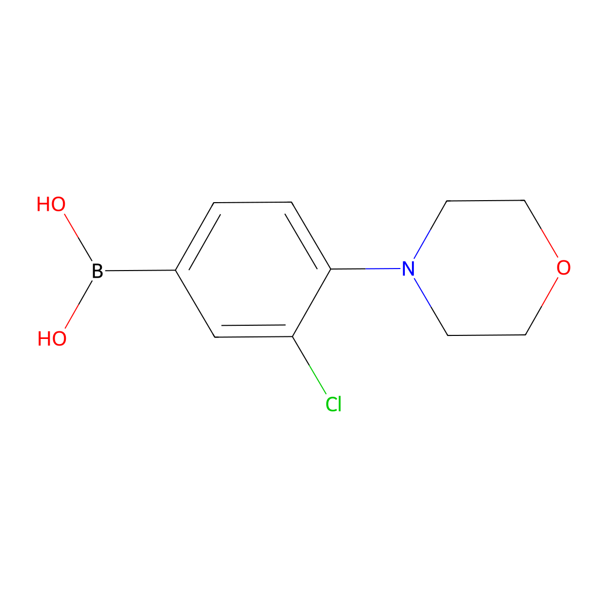 3-Chloro-4-morpholinophenylboronic acid molecular structure, CAS 1426246-59-4