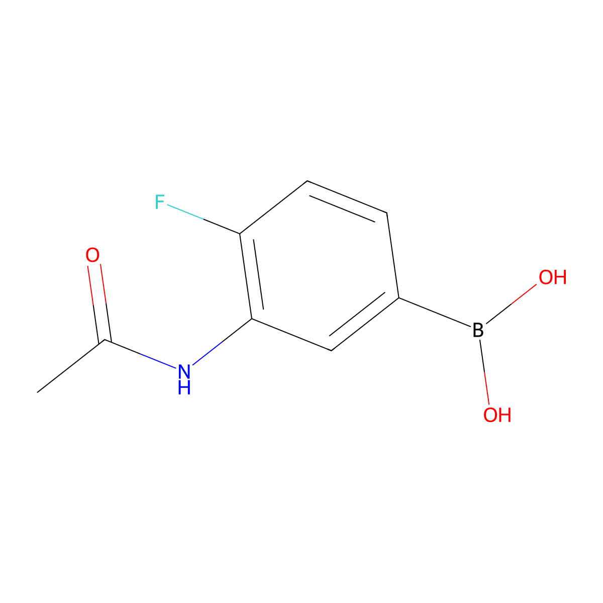 (3-Acetamido-4-fluorophenyl)boronic acid molecular structure, CAS 1426255-21-1