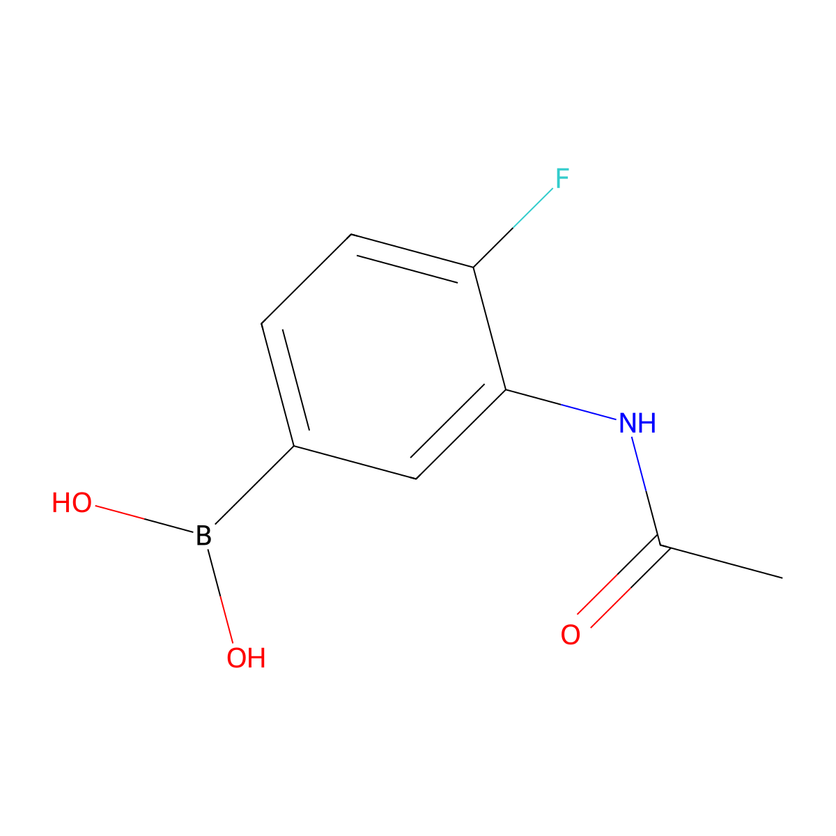 (3-Acetamido-4-fluorophenyl)boronic acid molecular structure, CAS 1426255-21-1