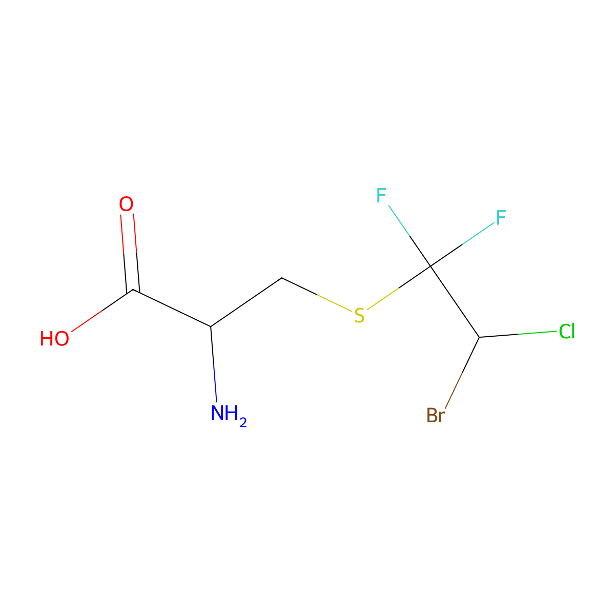S-(2-Bromo-2-chloro-1,1-difluoroethyl)cysteine molecular structure, CAS 142628-08-8