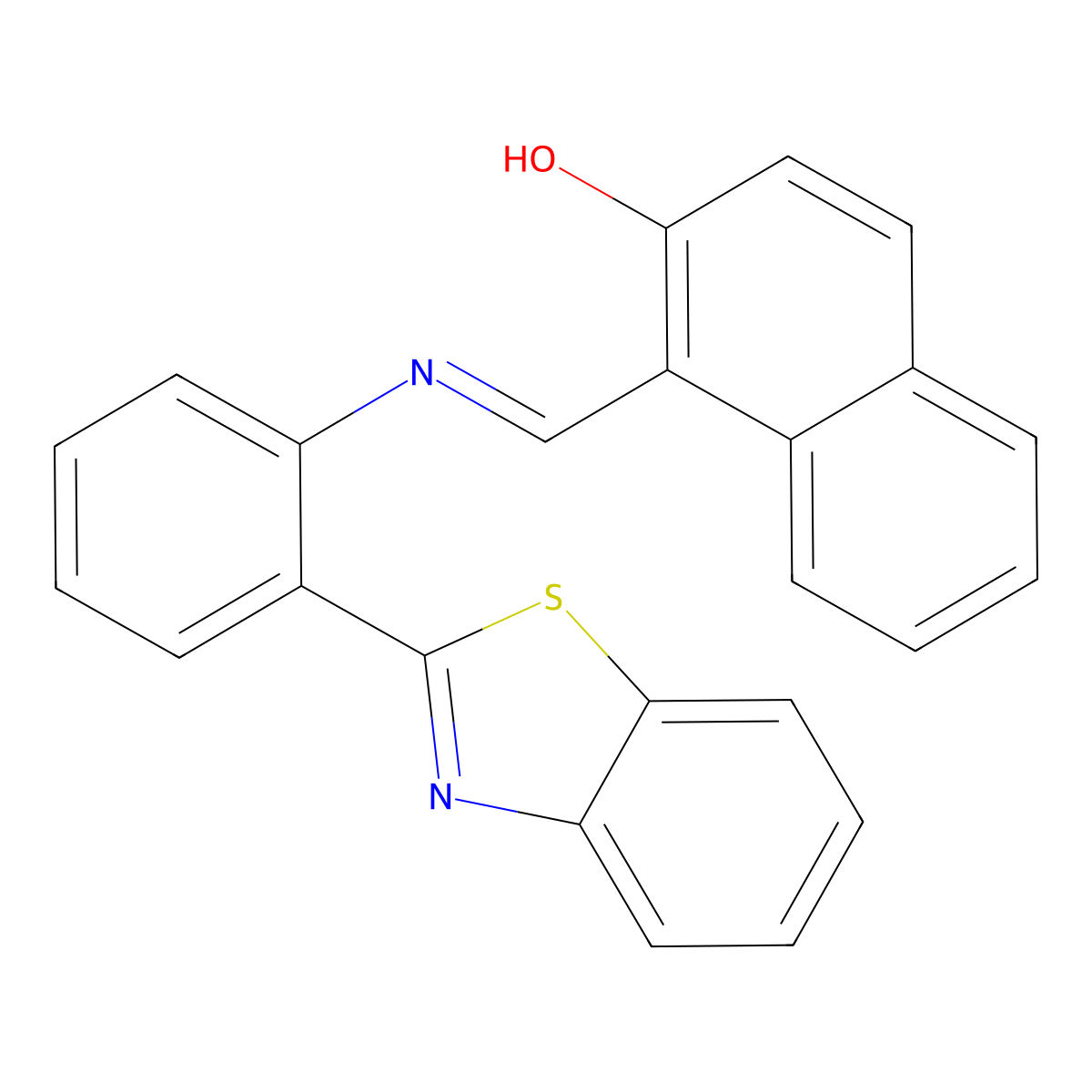 1-[(E)-{[2-(1,3-Benzothiazol-2-YL)phenyl]imino}methyl]naphthalen-2-OL molecular structure, CAS 1426288-91-6