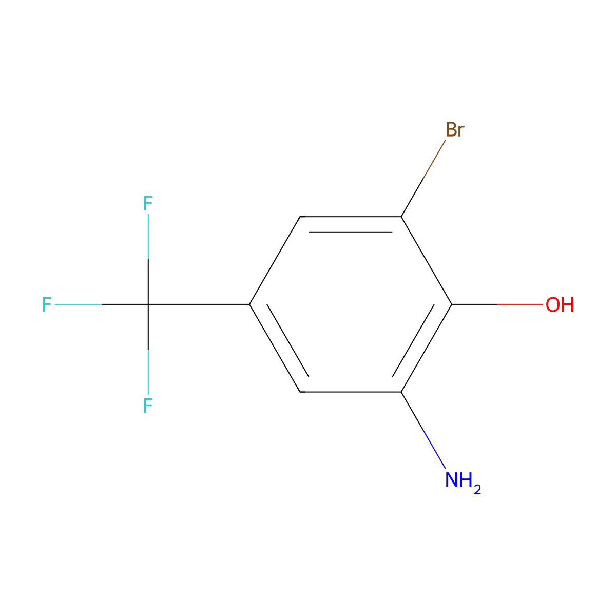 3-Amino-5-bromo-4-hydroxybenzotrifluoride molecular structure, CAS 1426290-02-9