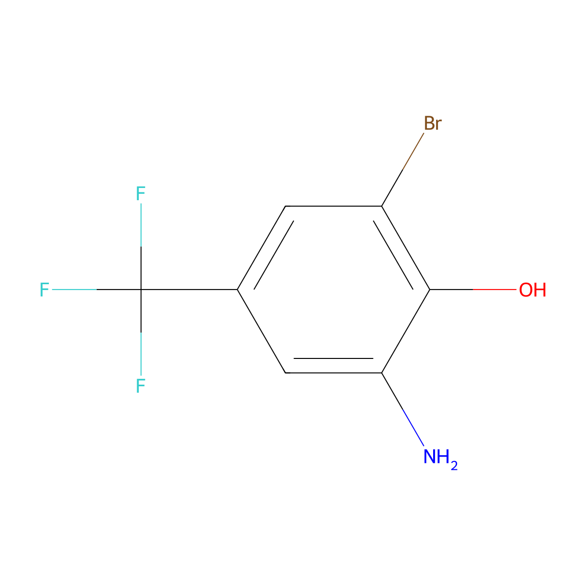 3-Amino-5-bromo-4-hydroxybenzotrifluoride molecular structure, CAS 1426290-02-9