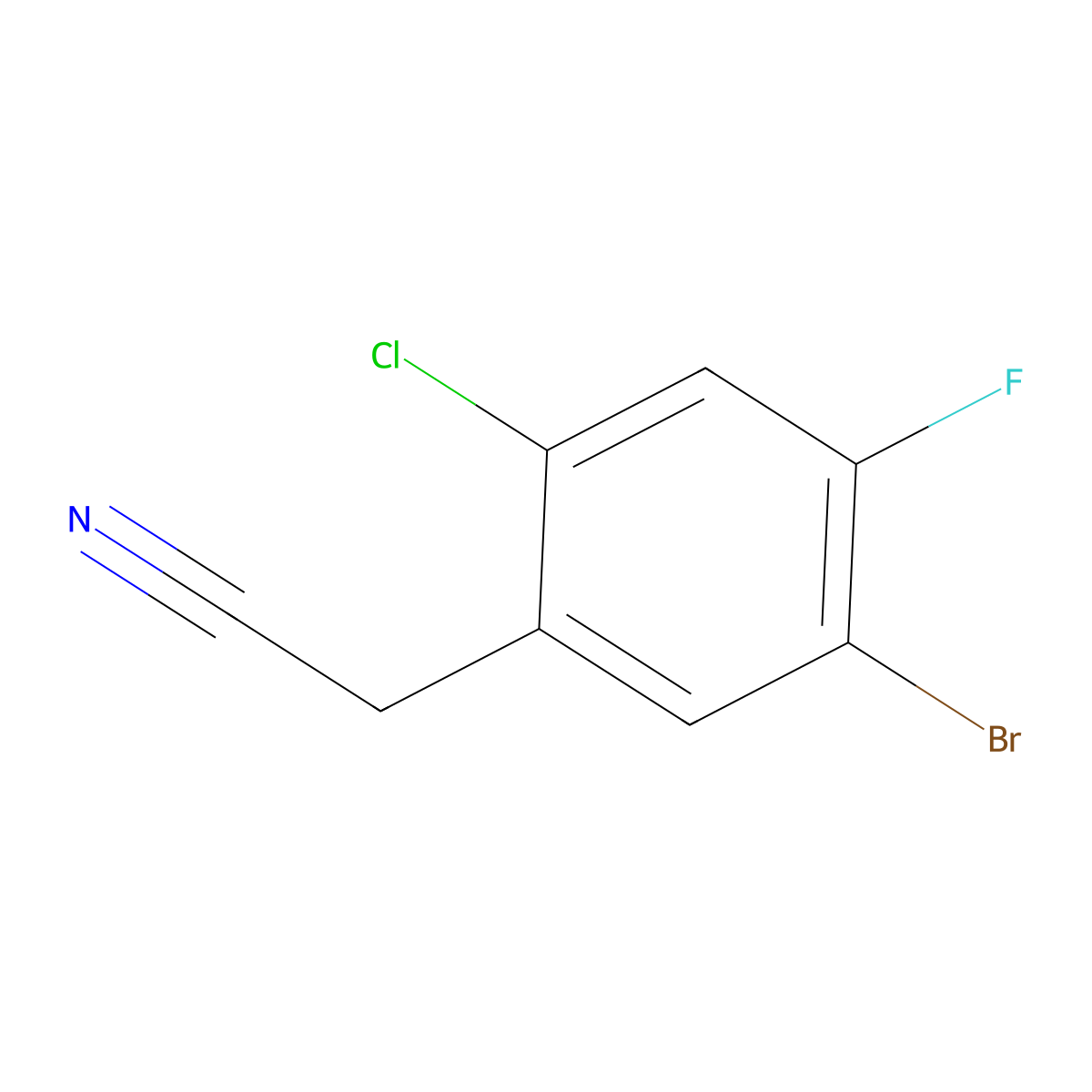 5-Bromo-2-chloro-4-fluorophenylacetonitrile molecular structure, CAS 1426290-08-5