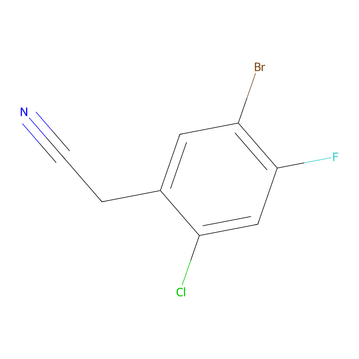 5-Bromo-2-chloro-4-fluorophenylacetonitrile molecular structure, CAS 1426290-08-5