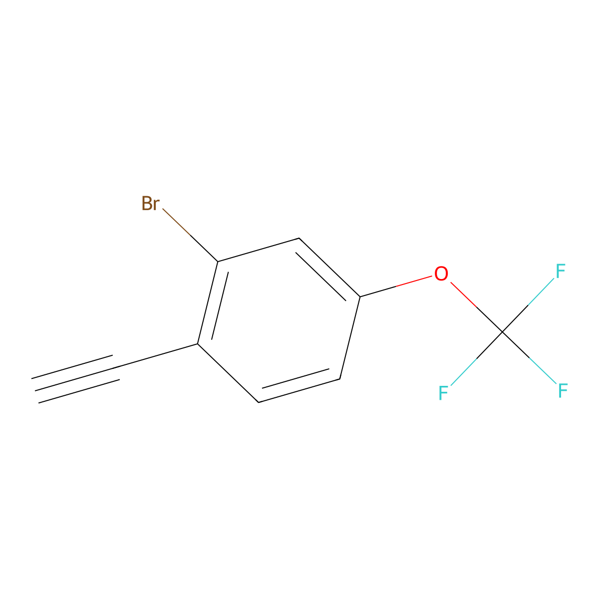 Benzene, 2-bromo-1-ethynyl-4-(trifluoromethoxy)- molecular structure, CAS 1426290-11-0