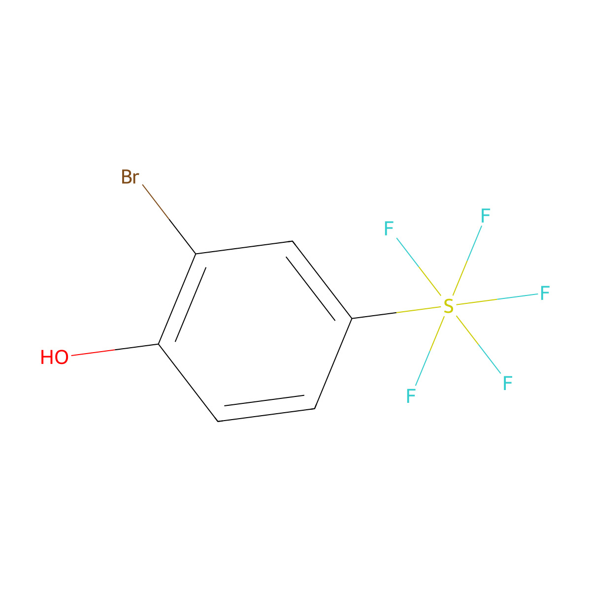 3-Bromo-4-hydroxyphenylsulfur pentafluoride molecular structure, CAS 1426290-12-1