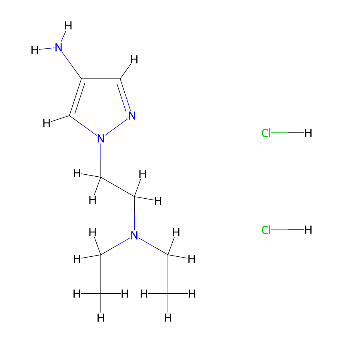 1-(2-Diethylamino-ethyl)-1H-pyrazol-4-ylamine dihydrochloride molecular structure, CAS 1426290-14-3