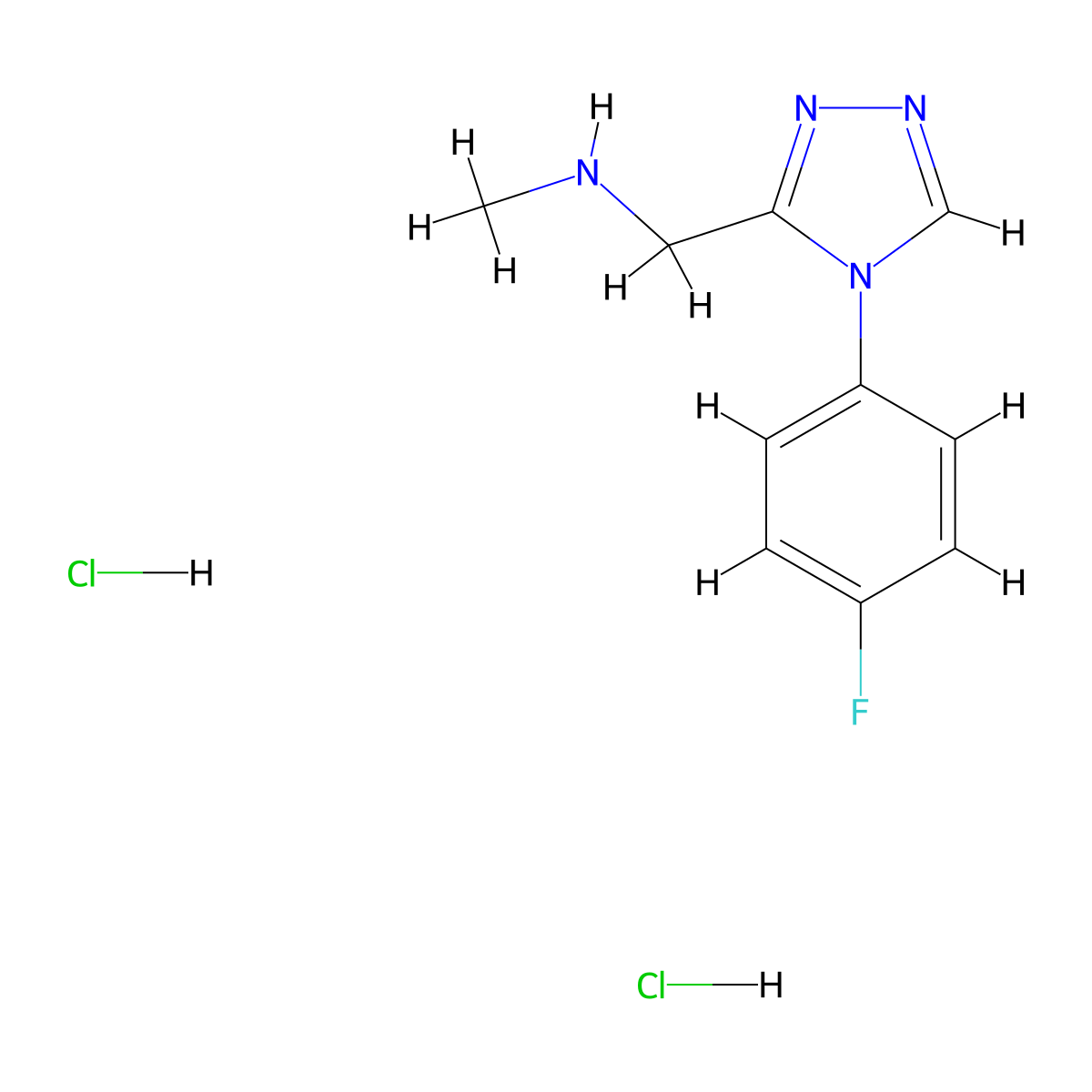 {[4-(4-fluorophenyl)-4H-1,2,4-triazol-3-yl]methyl}methylamine dihydrochloride molecular structure, CAS 1426290-18-7