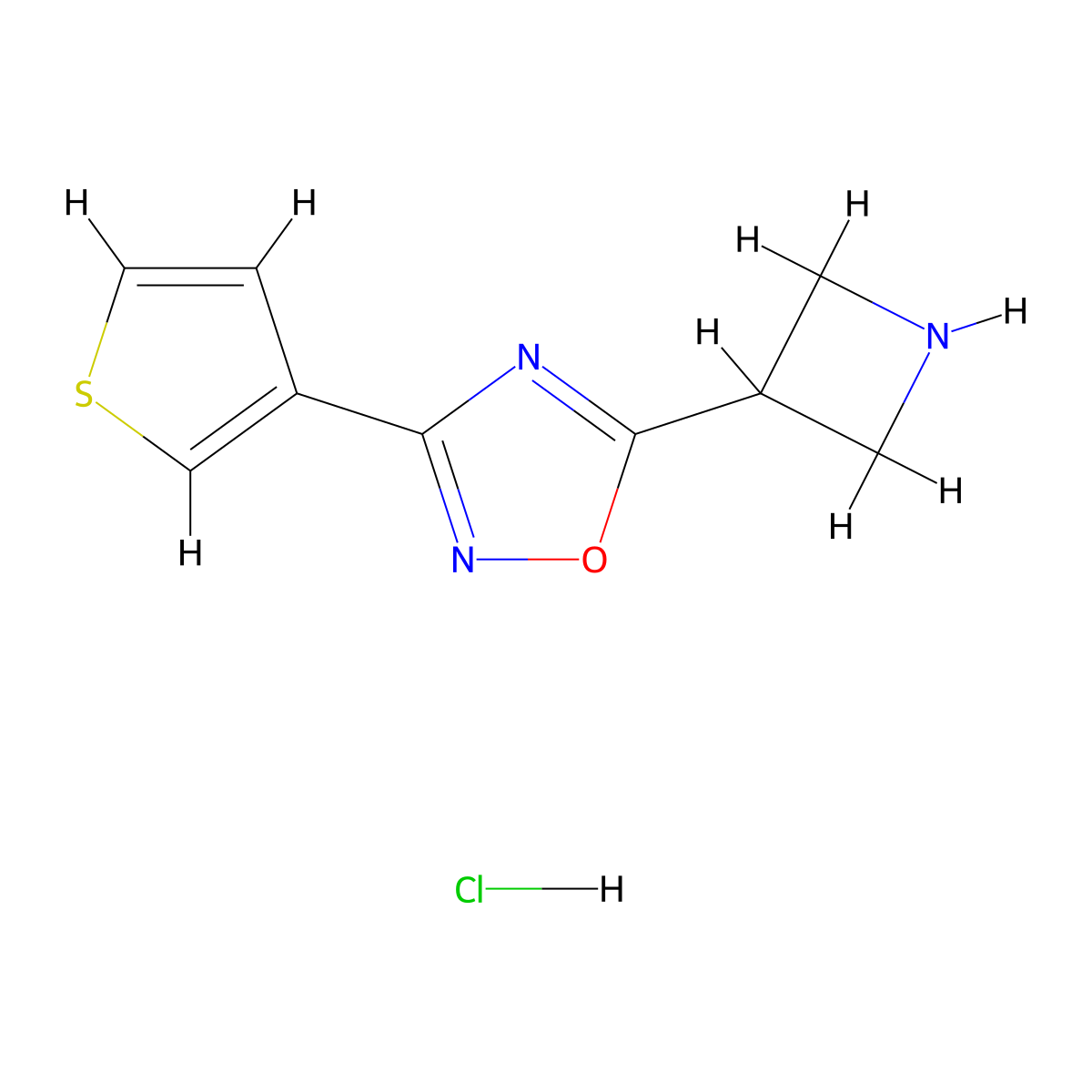 5-Azetidin-3-yl-3-(3-thienyl)-1,2,4-oxadiazole hydrochloride molecular structure, CAS 1426290-23-4