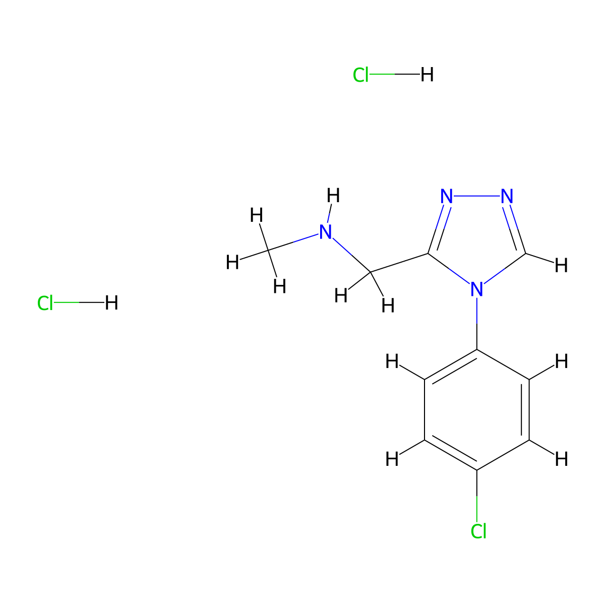 {[4-(4-chlorophenyl)-4H-1,2,4-triazol-3-yl]methyl}methylamine dihydrochloride molecular structure, CAS 1426290-24-5