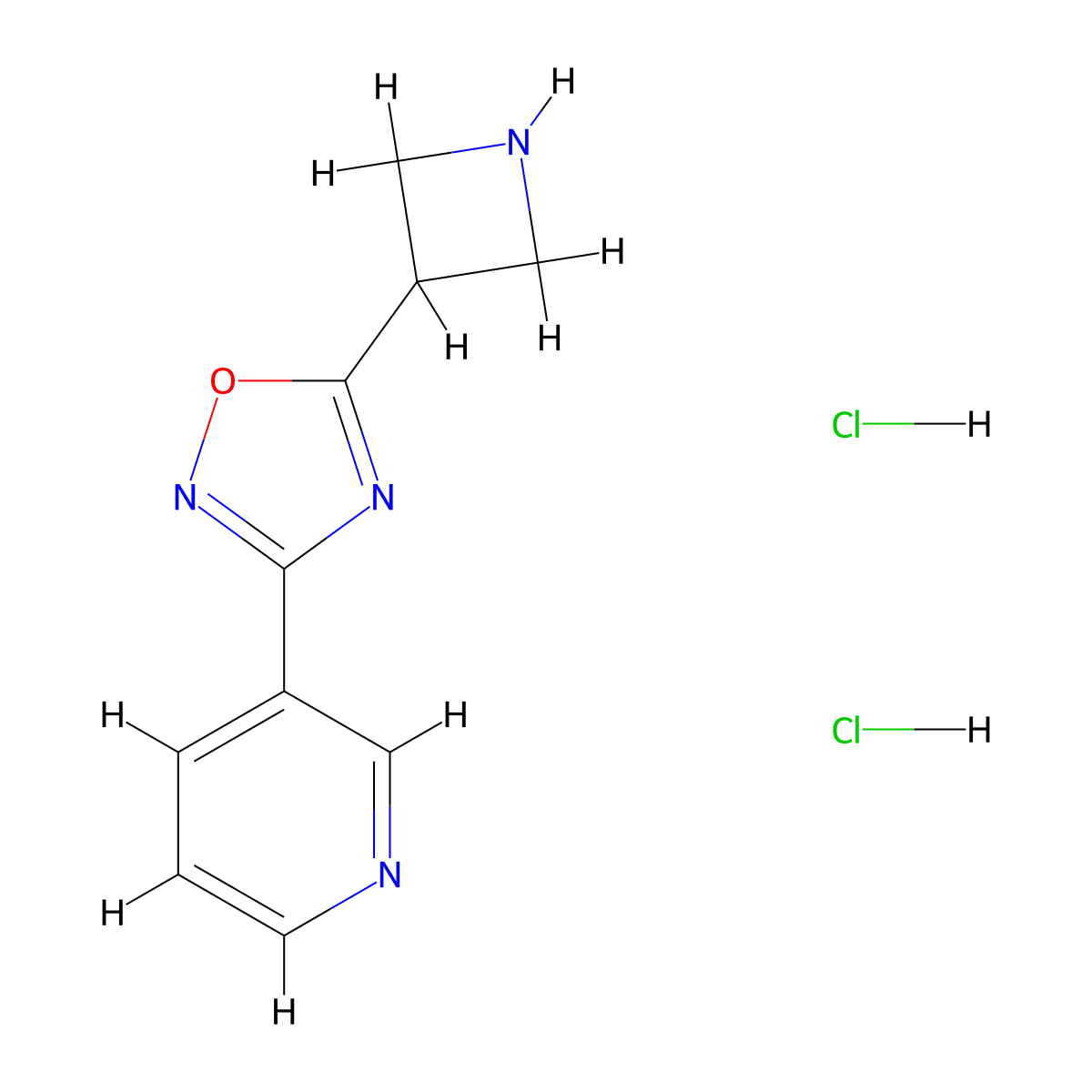 3-(5-Azetidin-3-yl-1,2,4-oxadiazol-3-yl)pyridine dihydrochloride molecular structure, CAS 1426290-29-0