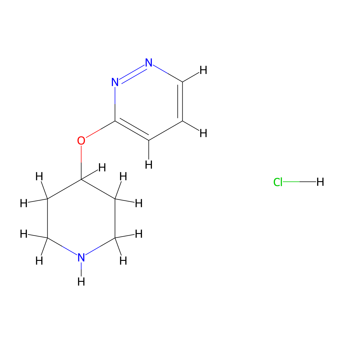 3-(Piperidin-4-yloxy)pyridazine hydrochloride molecular structure, CAS 1426290-32-5
