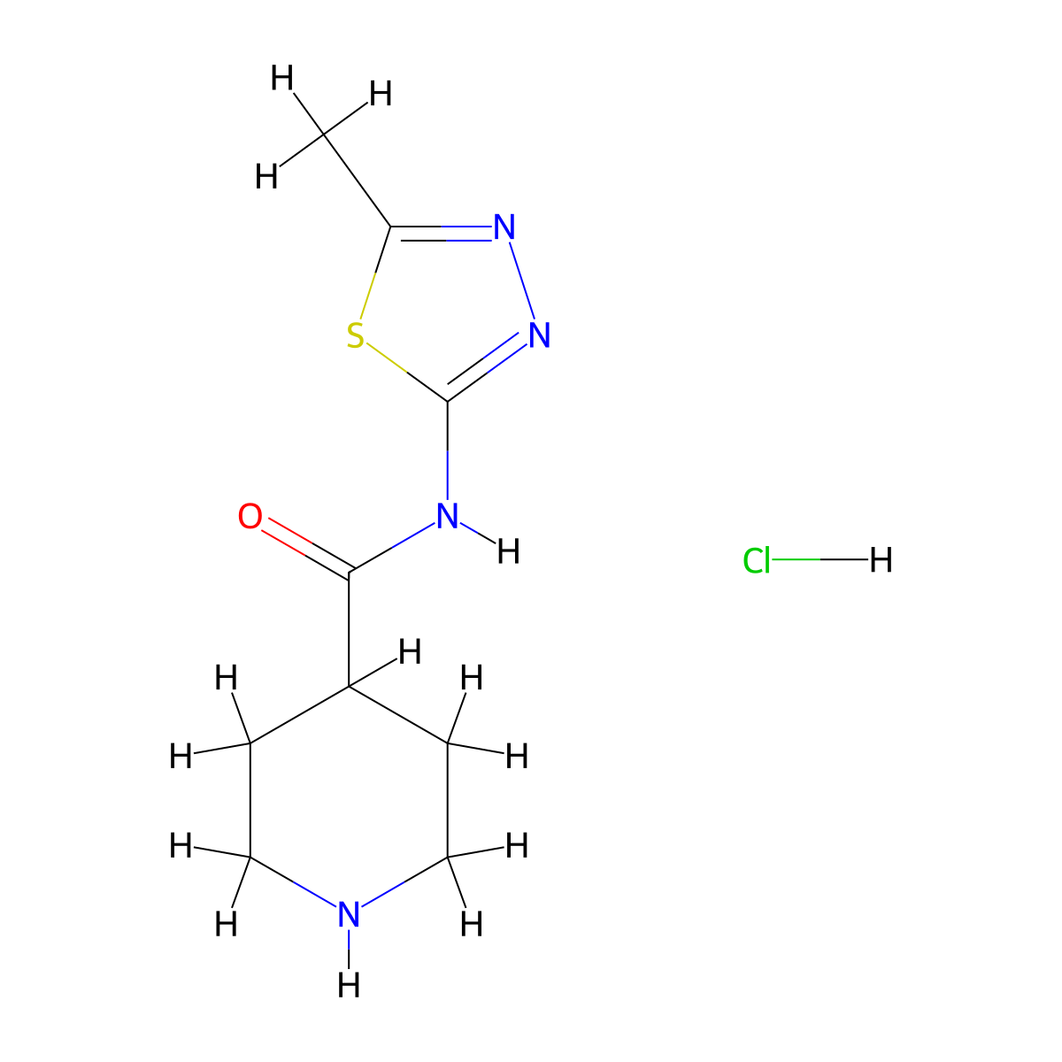 N-(5-methyl-1,3,4-thiadiazol-2-yl)piperidine-4-carboxamide hydrochloride molecular structure, CAS 1426290-34-7