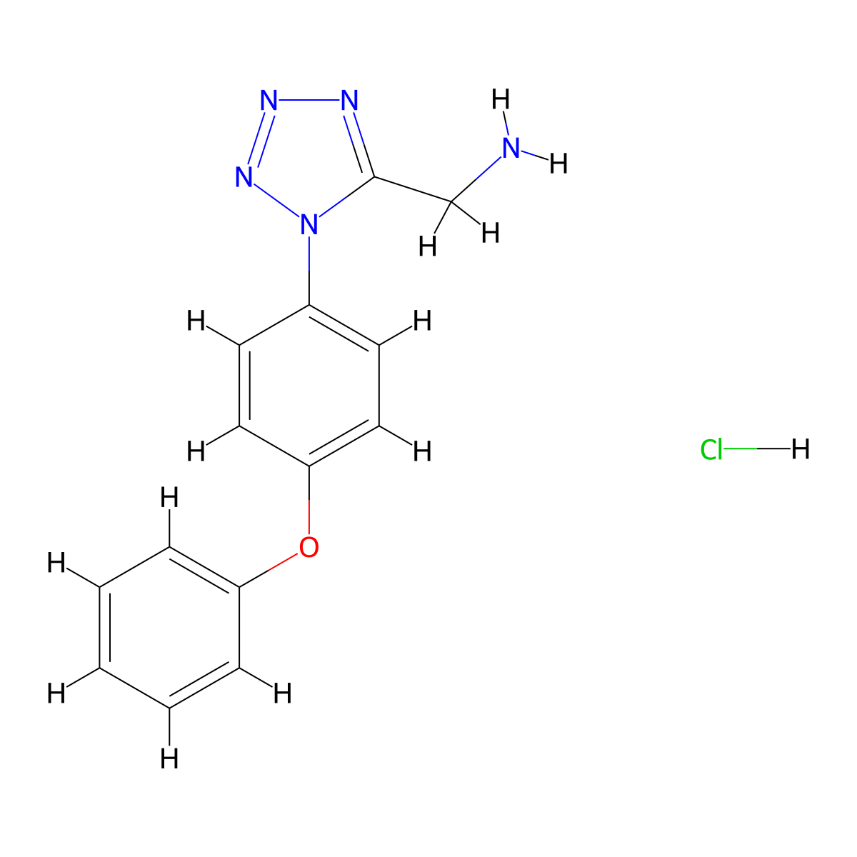 {[1-(4-phenoxyphenyl)-1H-tetrazol-5-yl]methyl}amine hydrochloride molecular structure, CAS 1426290-40-5