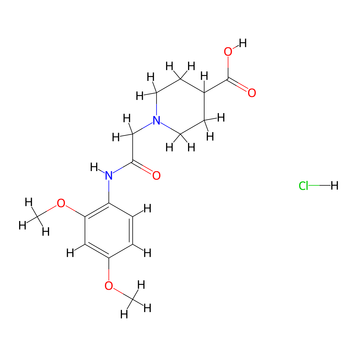 1-(2-((2,4-Dimethoxyphenyl)amino)-2-oxoethyl)piperidine-4-carboxylic acid hydrochloride molecular structure, CAS 1426290-45-0