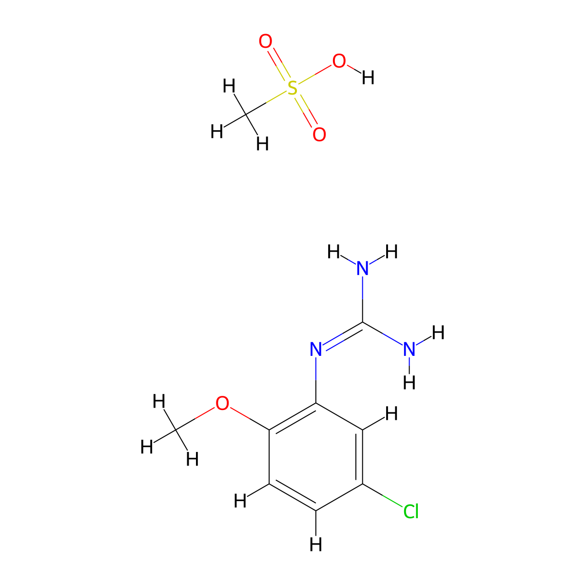 N-(5-chloro-2-methoxyphenyl)guanidine methanesulfonate molecular structure, CAS 1426290-46-1