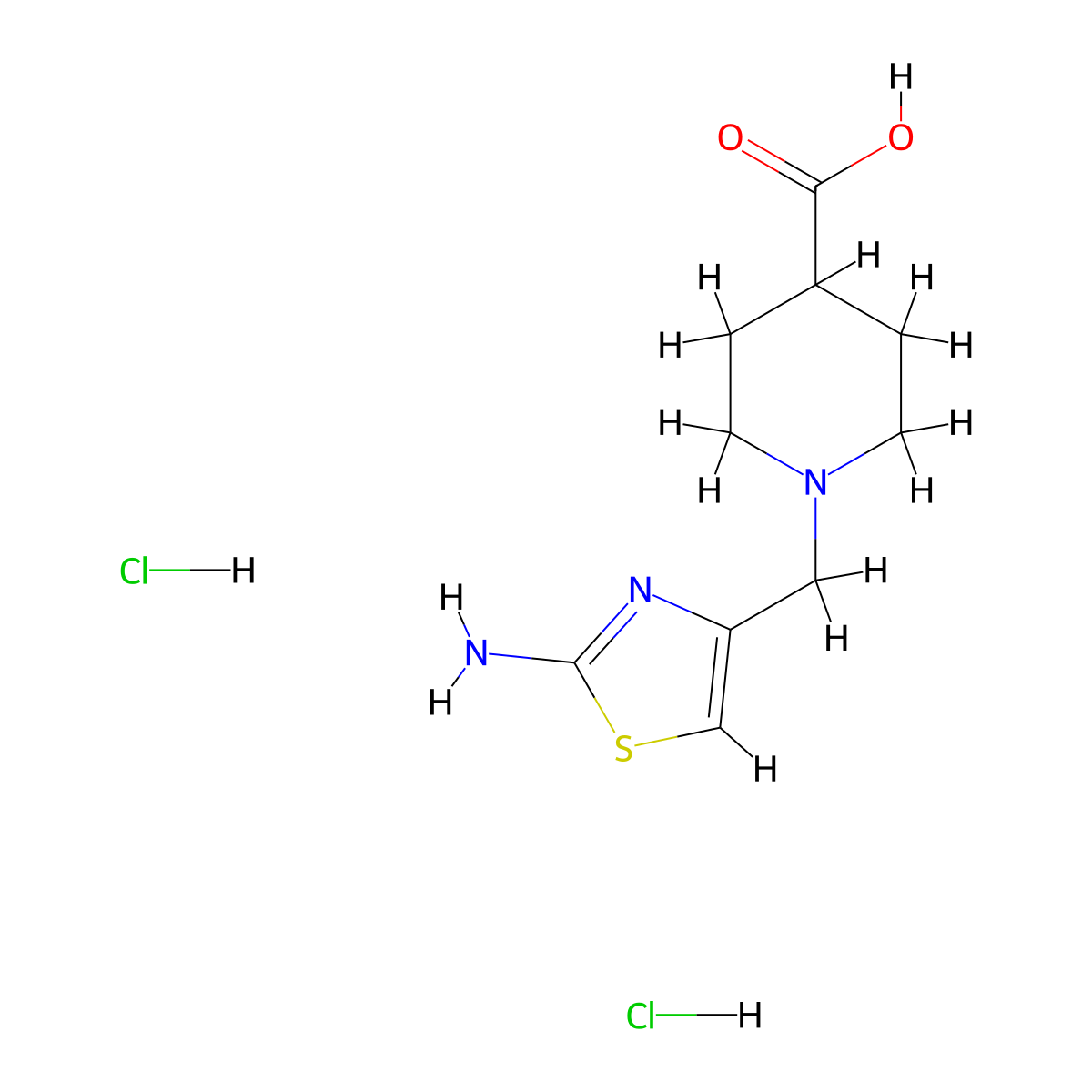 1-[(2-Amino-1,3-thiazol-4-yl)methyl]piperidine-4-carboxylic acid dihydrochloride molecular structure, CAS 1426290-48-3