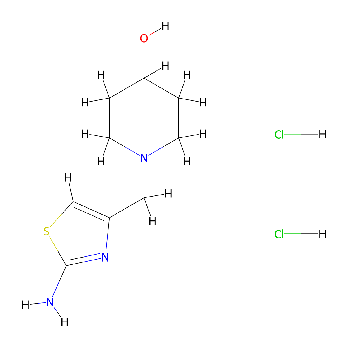 1-[(2-Amino-1,3-thiazol-4-yl)methyl]piperidin-4-ol dihydrochloride molecular structure, CAS 1426290-49-4