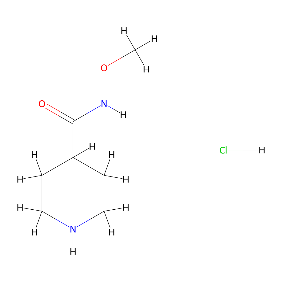 N-methoxypiperidine-4-carboxamide hydrochloride molecular structure, CAS 1426290-51-8