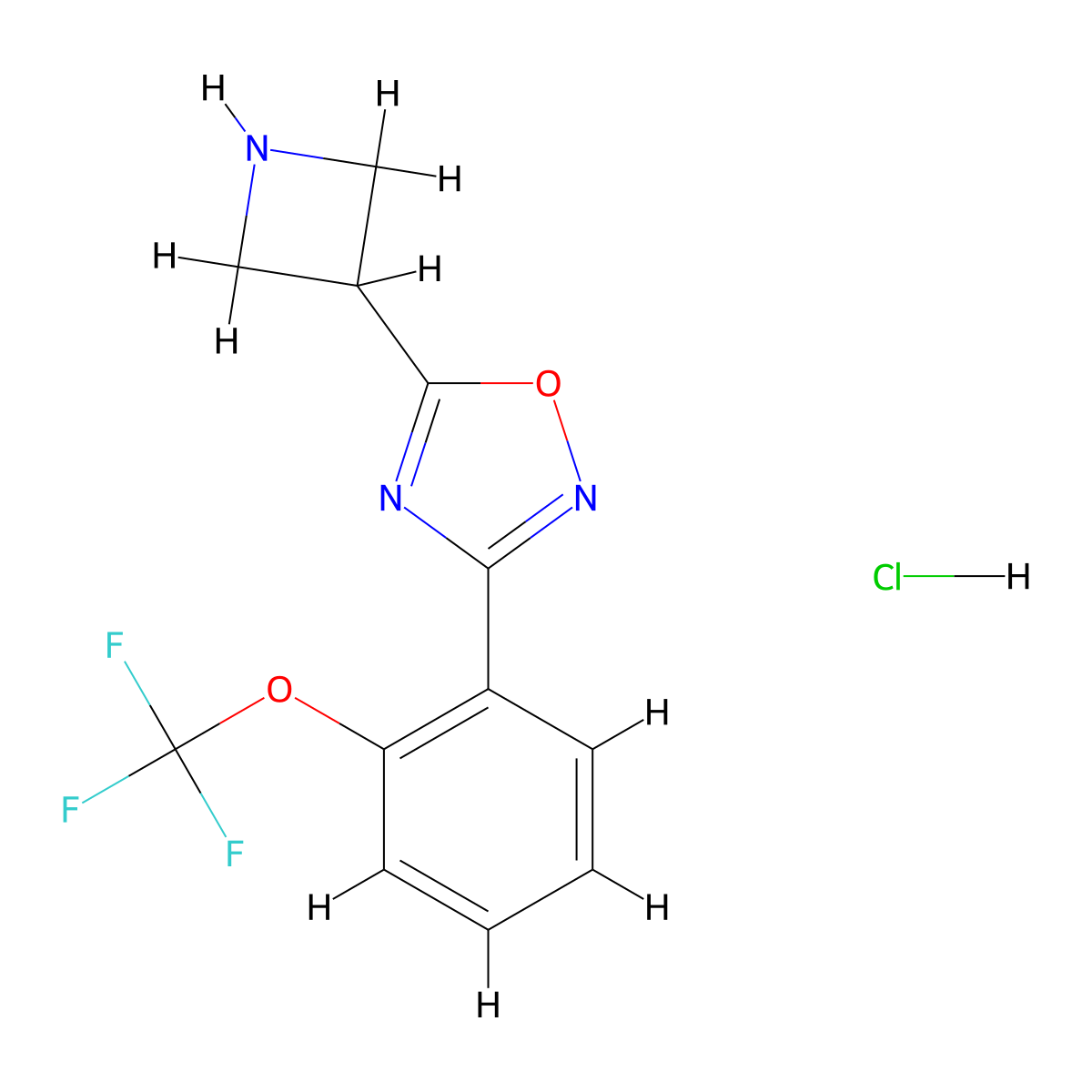 5-Azetidin-3-yl-3-[2-(trifluoromethoxy)phenyl]-1,2,4-oxadiazole hydrochloride molecular structure, CAS 1426290-54-1