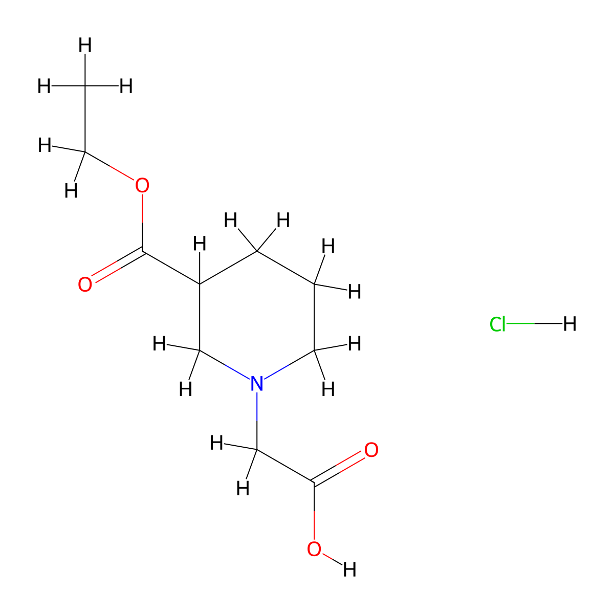 [3-(Ethoxycarbonyl)piperidin-1-yl]acetic acid hydrochloride molecular structure, CAS 1426290-56-3