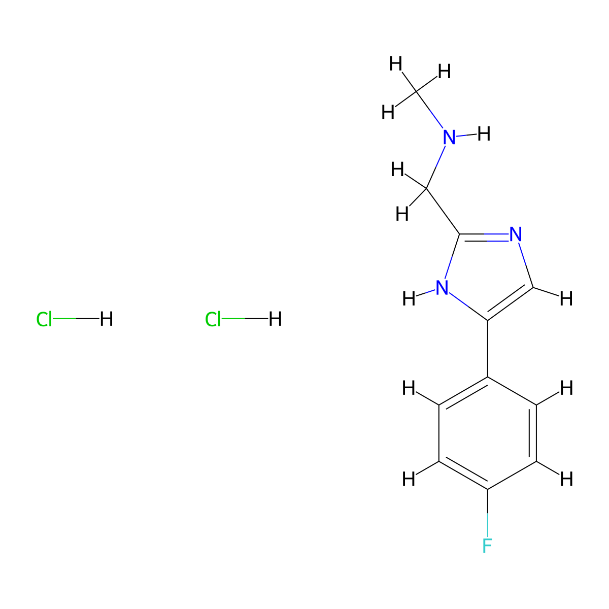 ([4-(4-Fluorophenyl)-1H-imidazol-2-YL]methyl)methylamine dihydrochloride molecular structure, CAS 1426290-61-0