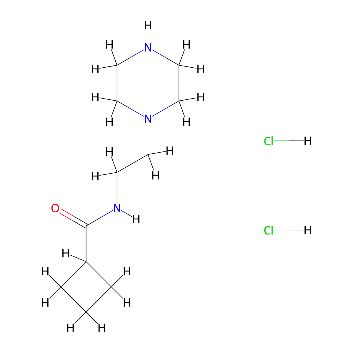 N-(2-piperazin-1-ylethyl)cyclobutanecarboxamide dihydrochloride molecular structure, CAS 1426290-62-1